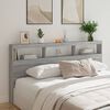 vidaXL Headboard Cabinet with LED Grey Sonoma 200x17x102 cm