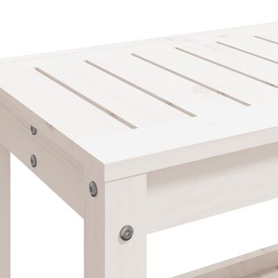 vidaXL Garden Bench White 82.5x35x45 cm Solid Wood Pine