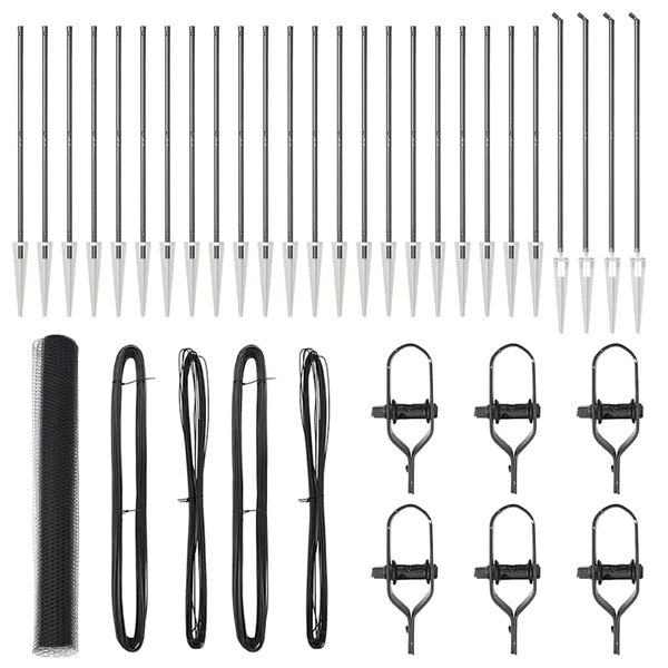 vidaXL Fence Post Grey 50 x 1.2 m (13 mm mesh) Steel and PVC