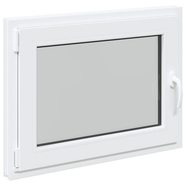 vidaXL Basement Window "RISOR" 80x60 cm Tilt&Turn DIN Left White