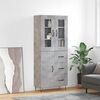 vidaXL Highboard Concrete Grey 69.5x34x180 cm Engineered Wood