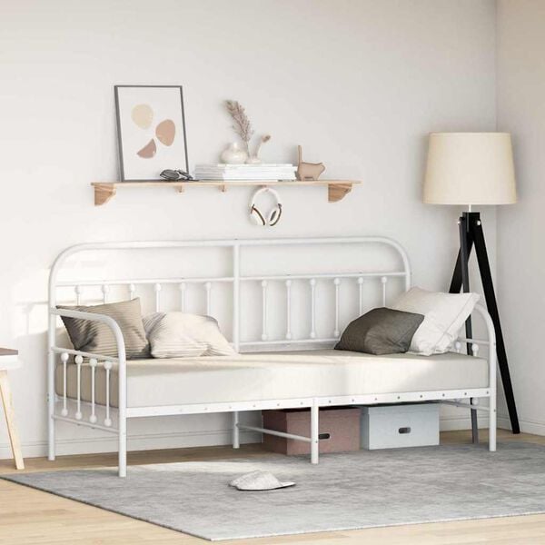 vidaXL Daybed Frame White 80 x 200 cm Powder-Coated Steel