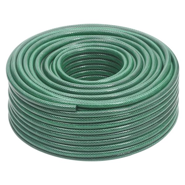 vidaXL Garden Hose with Fitting Set Green 0.5" 100 m PVC