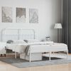 vidaXL Metal Bed Frame without Mattress with Headboard White 135x190cm