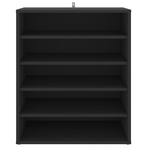 vidaXL Shoe Cabinet Black 60x35x70 cm Engineered Wood