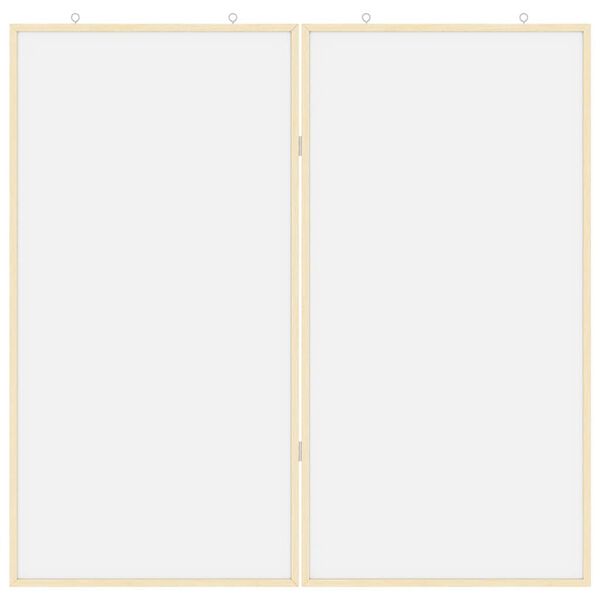 vidaXL Bulletin Board Folding White 100 x 100 x 1.4 cm Solid pine wood
