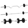 vidaXL Barbell and Dumbbell with Plates 60 kg Cast Iron