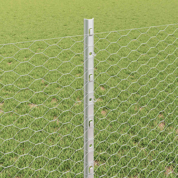 vidaXL Fence with Post Silver 0.8 x 25 m Steel