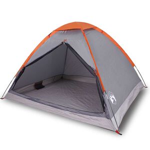 vidaXL Camping Tent Dome 2-Person Grey and Orange Waterproof