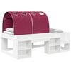 vidaXL Kids'High Bed Frame with Storage White and Red Engineered Wood