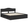 vidaXL Bed Frame with Headboard Black 200 x 200 cm Solid Pine Wood
