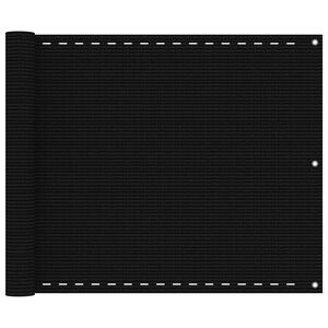 vidaXL Balcony Screen Black 75x300 cm HDPE