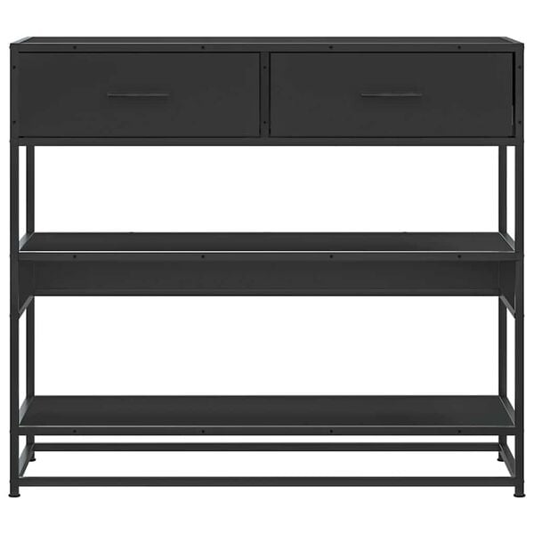 vidaXL Console Table Black 90x35x80 cm Engineered Wood