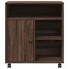 vidaXL Printer Stand with Wheels Brown Oak 60x50x67 cm