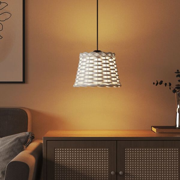 vidaXL Ceiling Lamp Shade White Ø20x15 cm Wicker