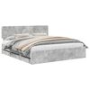 vidaXL Bed Frame with Drawer Concrete Grey 200 x 200 cm Engineer Wood