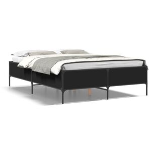 vidaXL Bed Frame without Mattress Black 140x200 cm
