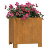 vidaXL Planter with Legs Rusty 30x30x30 cm Corten Steel