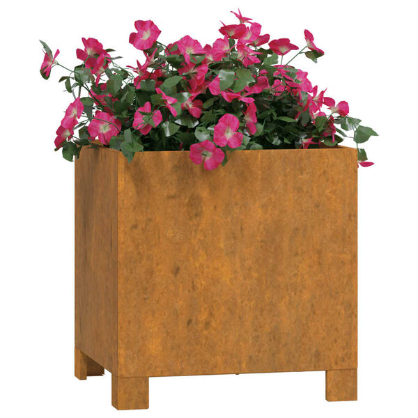 vidaXL Planter with Legs Rusty 30x30x30 cm Corten Steel