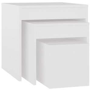 vidaXL Nesting Tables 3 pcs White Engineered Wood