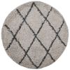 vidaXL Shaggy Rug PAMPLONA High Pile Modern Beige and Anthracite Ø 160 cm