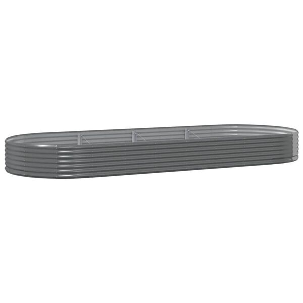 vidaXL Garden Raised Bed Galvanised Steel 373x140x36 cm Grey