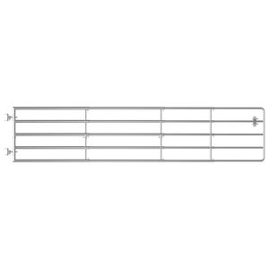 vidaXL 5 Bar Field Gate Steel (150-400)x90 cm Silver