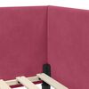 vidaXL Corner Bed Frame with Headboard Wine Red 90 cm x 200 cm Velvet