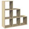 vidaXL Room Divider Bookcase&nbsp;3-Tier Sonoma Oak 99x29x99 cm Engineered Wood