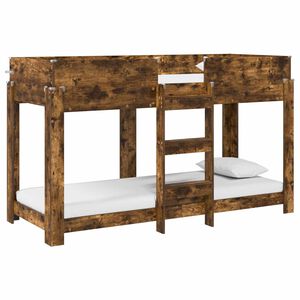 vidaXL Bunk Bed for Kids Smoked Oak 75 x 190 cm Engineered Wood