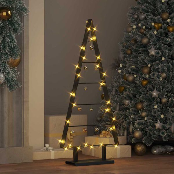 vidaXL Metal Christmas Tree with Stand Black 90 cm Steel