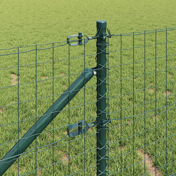 vidaXL Fence Post 7 pcs Green Steel