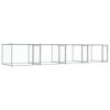 vidaXL Dog Cage with Doors Grey 8x2x1.5 m Galvanised Steel