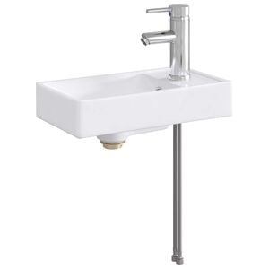 vidaXL Bathroom Sink with Faucet and Drain Chrome