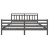 vidaXL Bed Frame without Mattress Grey Solid Wood 200x200 cm (810452+814116)