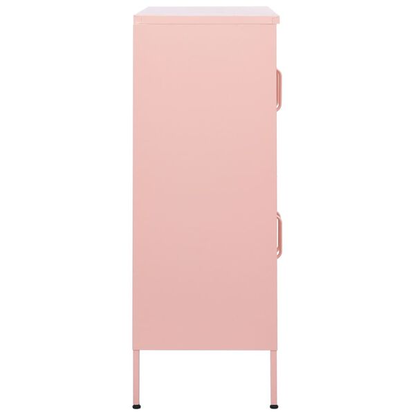 vidaXL Storage Cabinet Pink 80x35x101.5 cm Steel