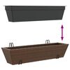 vidaXL Planters with hooks 2 pcs Brown Poly Rattan