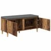 vidaXL Hall Bench with Cushion with Storage Old Wood 100 x 38 x 46 cm