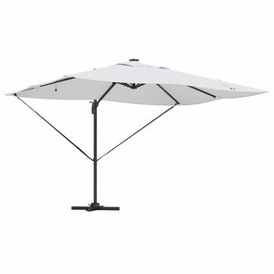 vidaXL Umbrella Manual Sand 352 x 251 x 265 cm Polyester and Aluminium