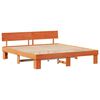 vidaXL Bed Frame with Headboard Wax Brown 180 x 200 cm Solid Pine Wood