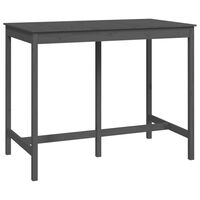 vidaXL Bar Table Grey 140x80x110 cm Solid Wood Pine