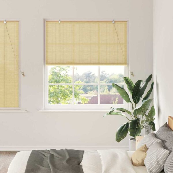 vidaXL Roller Blind with Curtains Manual Nature 150 x 160 cm Bamboo
