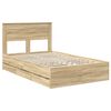 vidaXL Bed Frame with Drawer Sonoma Oak 120 x 200 cm Engineer Wood