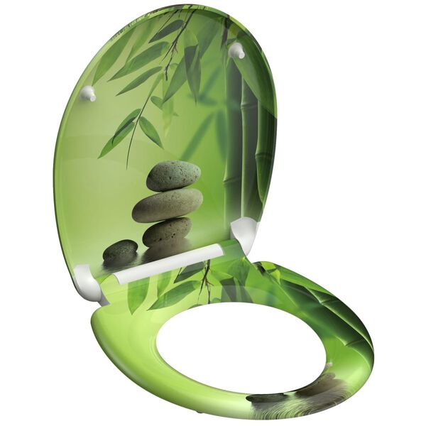 SCH&Uuml;TTE Duroplast Toilet Seat with Soft-Close GREEN GARDEN Printed