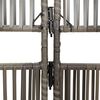 vidaXL Room Divider 4 Panels Grey Poly Rattan