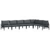 vidaXL Garden Sofa Set with Cushion 7 pcs Black Steel