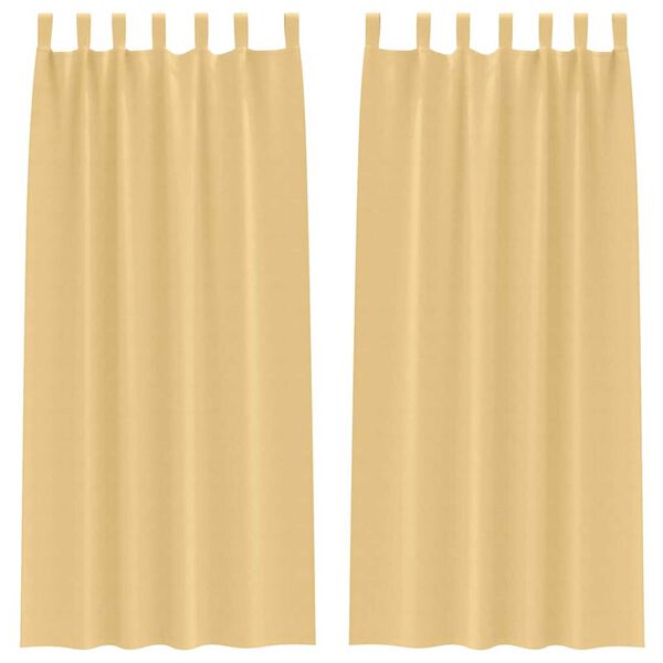 vidaXL Blackout Curtains with Rings 2 pcs Beige 225 x 140 cm Polyester