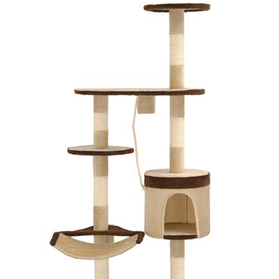 vidaXL Cat Tree with Sisal Scratching Posts Wall Mounted 194 cm