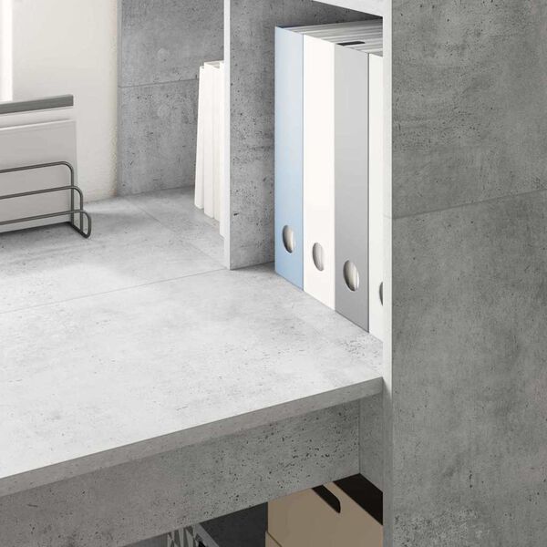 vidaXL Desk with Shelf Concrete Grey 122 x 67 x 145 cm Engineered Wood