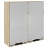 vidaXL Bathroom Mirror Cabinet Sonoma Oak 64.5x20x66.5 cm